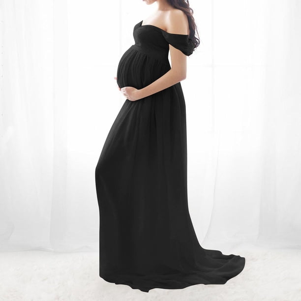 black chiffon maternity bridesmaid dress Maternity Nova Chiffon Dress