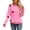 870 Pink+Red, variant on Cogild Sweaters for Women Heart Knit Sweater, Scalloped Crew Neck Long Sleeve Casual Pullover