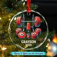 thumbnail image 2 of Personalized Weightlifting Xmas Ornaments Gift for Men Women Family Friends Birthday, Unique Weight Lifting Body Builder Christmas Ornament 2025, Custom Year Name Weightlifter/Gymer Glass Ornament, 2 of 6