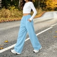 thumbnail image 6 of LUGOGNE Boys Girls Fleece Lined Sweatpants Kids Wide Leg Winter Pants with Pockets Comfortable Loose Lounge Track Pants, 6 of 9