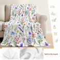thumbnail image 5 of Botanical Flowers Blanket Soft Cozy Warm Throw Blanket for Couch, Plush Fuzzy Flannel Fleece Blankets for Sofa, Watercolor Floral Plants Country Bed Blankets Lightweight Gifts for Women, 40"x50", 5 of 9