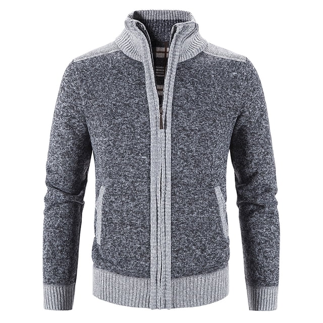 Leutsin Manteau Chandail pour Homme, Plus Velours, Chandail en Tricot Ample, Cardigan Imprimé, Décontracté