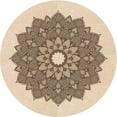 thumbnail image 1 of Ahgly Company Indoor Square Patterned Dark Gold Brown Area Rugs, 3' Square, 1 of 6