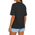 thumbnail image 4 of Lumtrix Womens 2026 Spring Summer Going Out Tops Casual Short Sleeve Crewneck Loose Fit Basic Oversized T Shirts Dark Gray 2XL, 4 of 4