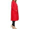 thumbnail image 2 of Moa Collection Women's Plus Size Long Sleeve Open Midi Cardigan, Female, 2 of 4