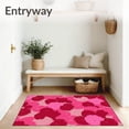 thumbnail image 3 of ODIKA 4'x6' Machine Washable Non-Slip Area Rug, Modern Abstract Brushstroke Design with Layered Color Effects High Traffic Rug with Pad, Pink, 554102, 3 of 8