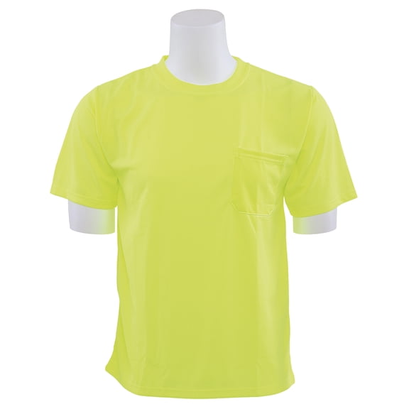 ERB Safety 64020 9006 Lime Non-Ansi Short Sleeve T-Shirt Birdseye Knit Mesh Hi-Viz Lime X-Large