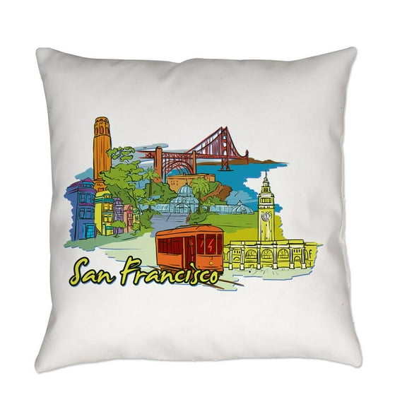 CafePress - San Francisco Travel Poster - Everyday Pillow Woven