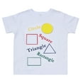 thumbnail image 3 of Eduwear (Unisex) Embroidered "I Know My Shapes" Interactive Educational short sleeve T-shirt with Embroidered Velcro Patches (Little Girls, Little Boys), 3 of 4