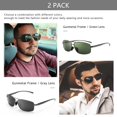 thumbnail image 3 of Gafas de Sol SUNGAIT Ultraligeras Rectangulares para Hombre SGT458QH-QMLV-6, 3 of 7
