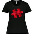 thumbnail image 3 of Inktastic Autism Awareness Be Kind Red Puzzle Piece Women's Plus Size T-Shirt, 3 of 5