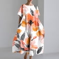 thumbnail image 2 of PuLe Summer Short Sleeve Dress Womens Oversized Tunic Dress Boho Floral Short Sleeve Maxi Dresses Summer Casual Loose Long Dress with Pockets, 2 of 5