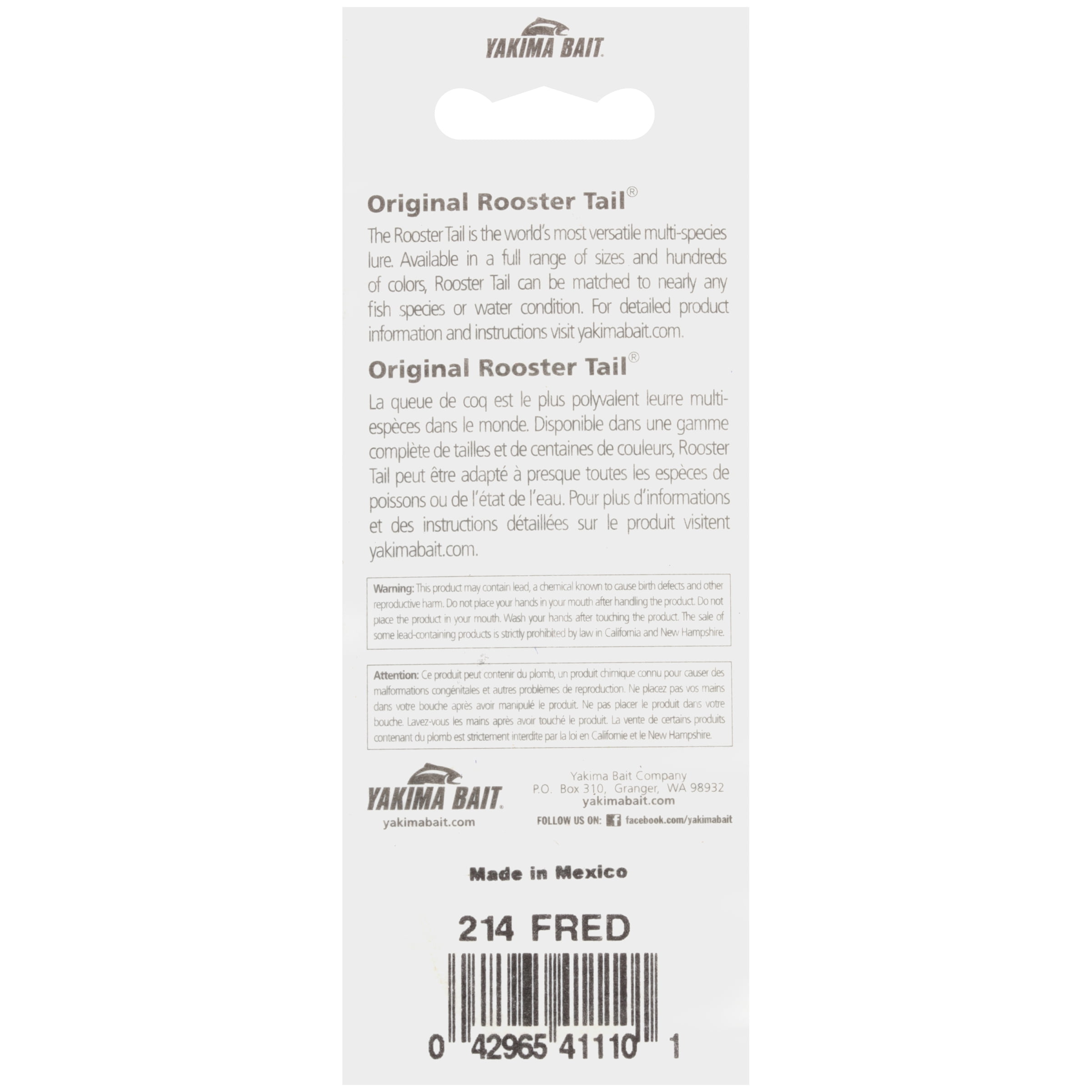 (2 pack) Worden's® Original 3/8 oz. Rooster Tail® Fishing Lure