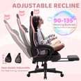 thumbnail image 6 of Falvinoryn Cute Gaming Chair, Ergonomic Computer Chair with Cat Ears for Girl, Lumbar Support and Headrest, Reclining Game Chair with Footrest. Black, 6 of 8