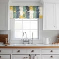 thumbnail image 3 of Green Yellow Blue Abstract Valance Curtains for Kitchen/Living Room/Bathroom/Bedroom Window, Rod Pocket Small Topper Half Short Window Curtains Voile Sheer Scarf, Modern Abstract Art Color 42"x18", 3 of 8
