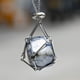 thumbnail image 4 of Natural Crystal Mesh Pocket Metal Necklace Woven Pendant Chain Mesh Pocket Pendant Rope, 4 of 4