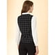 thumbnail image 4 of Blusa a cuadros de Manga Larga con cuello de Pajarita para Mujer Allegra K Negro XS, 4 of 5