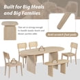 thumbnail image 6 of Euroco 6-Piece Wooden Dining Chairs Set,Modern Kitchen Table Chairs & Bench Set for 6,Natural, 6 of 7