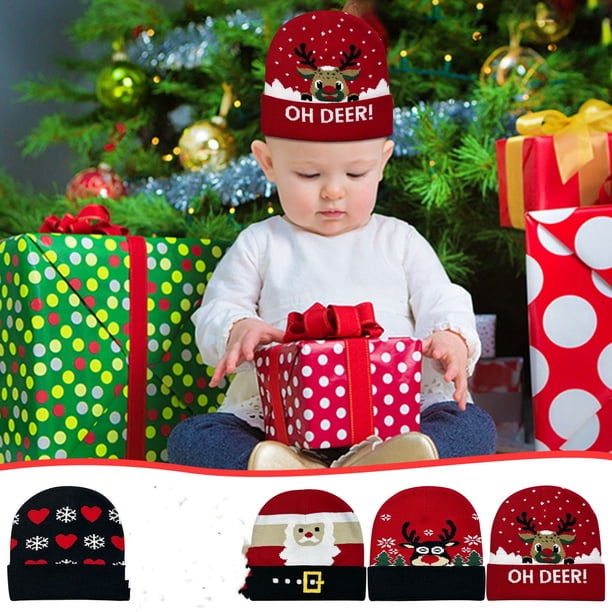 Gorro navideño de punto con solapa, forro suave, antiestático y transpirable para mayor comodidad durante todo el día. Ideal para fiestas, reuniones familiare NCHKUN