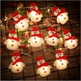 thumbnail image 2 of CoreLiving Snowman Christmas Lights Indoor Decorations, Light Up Snowman Indoor, Battery Operated Christmas Decorations, Waterproof, 10 LEDs 5.4ft Short Plush String Lights for Home Party Xmas Tree, 2 of 6