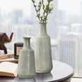 thumbnail image 5 of LuxenHome Set of 2 Vintage Gray and Green Metal Bottle Vases, 5 of 6