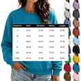 thumbnail image 2 of Women's Crewneck Sweatshirts Solid Color Long Sleeve Tops Drop Shoulder Loose Fit Pullovers Minimalist Autumn Winter Attire, 2 of 4
