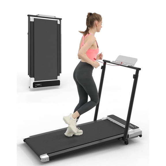 JURITS 3-in-1 Foldable Walking Pad Treadmill with Handle Bar, 2.5 HP Motor, Incline, LED Display, Remote Control