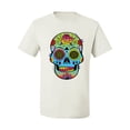 thumbnail image 2 of Wild Bobby, Colorful Floral Sugar Skull Streetwear Men's Graphic T-Shirt, White, 2XL, 2 of 3