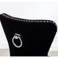 thumbnail image 6 of Black Velvet Chairs with Decorative Back Ring / Distinctive Seating for Decor, 6 of 7