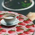 thumbnail image 2 of Ambesonne Fruit Fitted Round Tablecloth, Juicy Strawberries Summer, 40"- 44" Diameter, Green Pink Red, 2 of 5