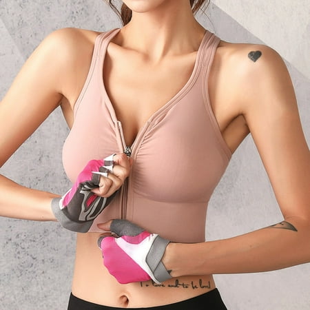 

Cathalem Womens Sports Bra Pack Women Sports Bra Active Yoga Sports Bras Vest Style Sports Base Womens Sports Bra with Pads Underwear Pink Large
