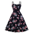 thumbnail image 1 of HKEJIAOI Robes Décontractées en Liquidation Robe Florale pour Femmes Mode Vacances Aguichant Imprimé Floral Sans Manches Robe Ajustée Rouge, 1 of 8