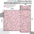 thumbnail image 5 of Unicorn and Star Pink Pattern Teens Toddler Nap Mat with Pillow, Sleeping Mat Bag for Preschool Daycare 51"x22", 5 of 6