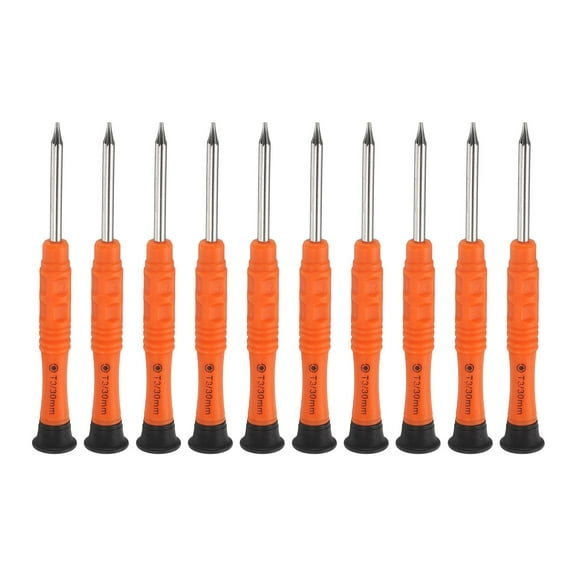 10pcs T3 Torx Mini Screwdriver 3mm Magnetic Torx Head 87mm Length for Small Appliances Repairs, Orange