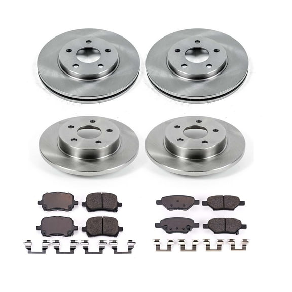 Ultimate Brakes Front and Rear Ceramic Brake Pad and Rotor Kit with Hardware WM81366