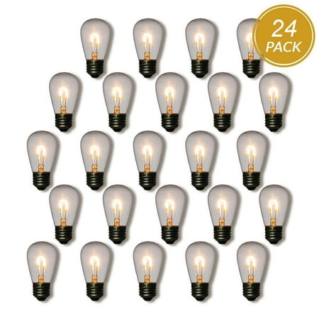 

24-Pack LED Filament S14 Shatterproof Energy Saving Light Bulb Dimmable 1W E26 Medium Base