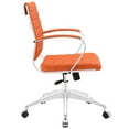 thumbnail image 2 of Modern Contemporary Office Chair, Orange Faux Leather, 2 of 4