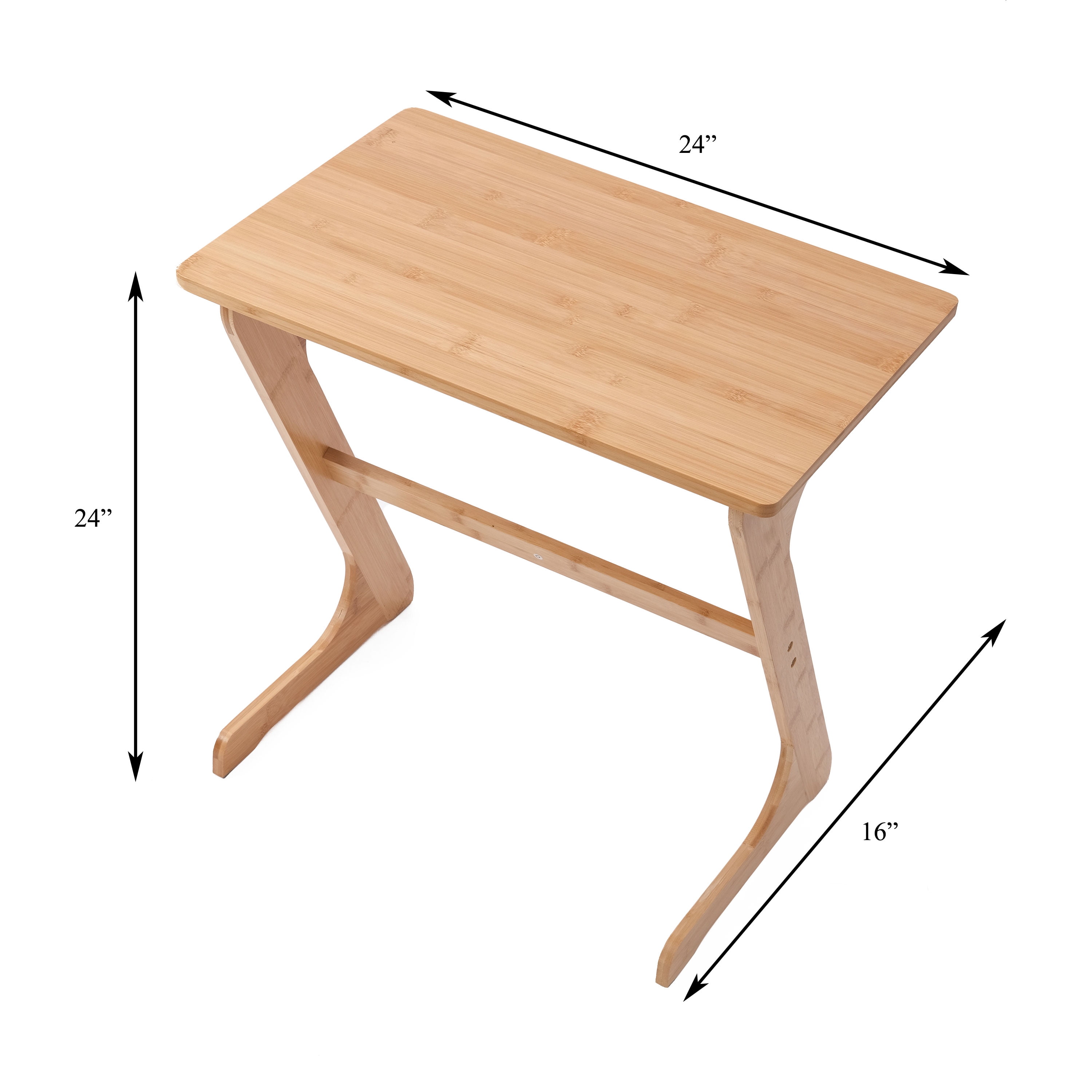 Proman Products TB17238 Cambridge Convenient Multi-Functional Laptop Table, Desk, Bedside Table, Side Table, TV Tray, Natural, Bamboo, 24" W x 16" D x 24" H