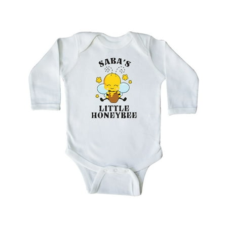 

Inktastic Cute Bee Saba s Little Honeybee with Stars Gift Baby Boy or Baby Girl Long Sleeve Bodysuit