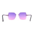 thumbnail image 2 of Womens Geometric Butterfly Rimless Oceanic Lens Chic Sunglasses Gold Purple Pink, 2 of 4