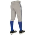 thumbnail image 2 of CHAMPRO Triple Crown 2.0 Baseball Knickers with Braid, Youth Large, Grey, Royal, 2 of 5