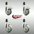 thumbnail image 2 of 4 Inch 316SS Gray Poly Swivel 1-1/2 Inch Expanding Stem Caster Set 2 Lock Brake, 2 of 2