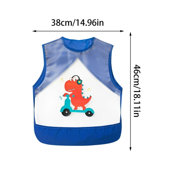 Xihbxyly Delantal Reversible Sin Mangas de Verano, Solución para Comer Sin Complicaciones, Tela de Tpu, Diseño Fácil de Limpiar, Independencia para Niños Pequeños, Comodidad Incluida