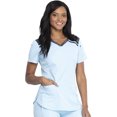 thumbnail image 3 of Dickies Dynamix Women Scrubs Top, V-Neck, DK740, M, Skylight, 3 of 7