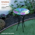 thumbnail image 4 of Alpine Corporation 18" Lotus Dragonfly Painted Glass Birdbath Bowl, Multicolor, 4 of 10