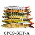 thumbnail image 2 of 6PC/Set Artificial Lifelike Fishing Lure 8 Segments Bait Swimbait with Hooks, 2 of 3