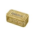 thumbnail image 2 of Wrought Iron Tissue Box Holder for Desk - Gold Decorative Storage Box for Living Room & Bedroom with Multi-Functional Organizer, 2 of 6