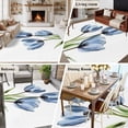 thumbnail image 6 of Blue Floral Area&nbsp;Rug 5x8ft Blue Tulips Green Leaf Non-Slip&nbsp;Washable Square&nbsp;Rugs Soft Felt Indoor Floor Mat for Bedroom Kitchen Living Room Bathroom, 6 of 9