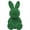 Green #007, variant on Easter Flocked Bunny Decor, Cute Plush Rabbit Ornament with Satin Bow, Vibrant Colors for Spring Table Centerpieces, Easter Egg Hunts & Gift Giving
