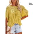 thumbnail image 5 of Camisa de Media manga Minnieouse para Mujer jersey con volantes encaje Amarillo 3XL, 5 of 5